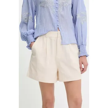 Dámské kraťasy Bavlněné šortky Answear.LAB dámské, béžová barva, high waist LSRT.620OLIVESTO.ums 01X, vel. XS