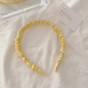 Čelenka Saténová skládaná čelenka pro ženy a dívky | dámské doplňky - Žluť