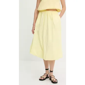 Dámská sukně Bavlněná sukně Answear.LAB žlutá barva, midi, áčková 1691.HWK 11X, vel. M