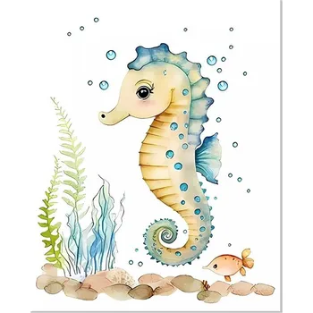 Obraz Dětský obraz mořská zvířata | dětská dekorace - C , 15 x 20 cm bez rámu