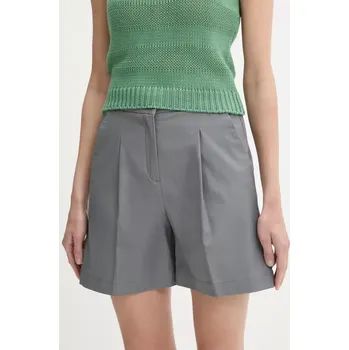 Dámské kraťasy Kraťasy United Colors of Benetton dámské, šedá barva, high waist, 40FAD901U 90X, vel. 38