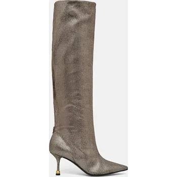 Dámské kozačky Kožené kozačky Vanda Novak Kaja dámské, zlatá barva, na podpatku Kaja.Tricot.Glam 10Y, EUR 36