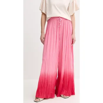 Dámské kalhoty Bavlněné kalhoty Pinko dámské, růžová barva, široké, high waist, 104756 A2G4 104756.A2G4 30X, vel. M