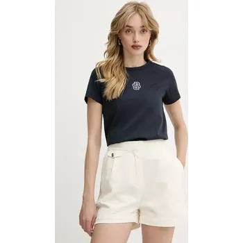 Pánské tričko Bavlněné tričko BOSS tmavomodrá barva, 50537598 59X, vel. S