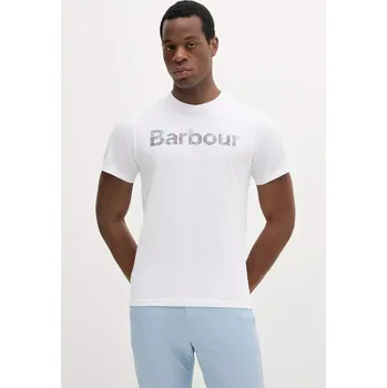 Pánské tričko Bavlněné tričko Barbour Devon Graphic T-Shirt pánské, bílá barva, s potiskem, MTS1391 00X, vel. S