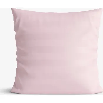 Povlak na dekorativní polštářek Damaškový povlak na polštář - Starorůžové proužky se saténovým leskem 50 x 60 cm