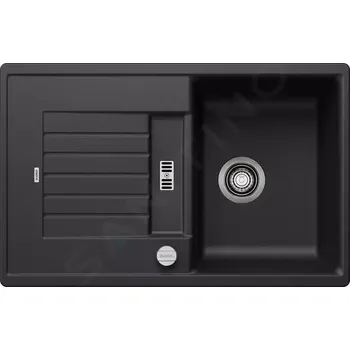 Granitový dřez Blanco Zia 45 Silgranitový dřez, 78x50 cm, s ovládáním odtoku, černá, 526012