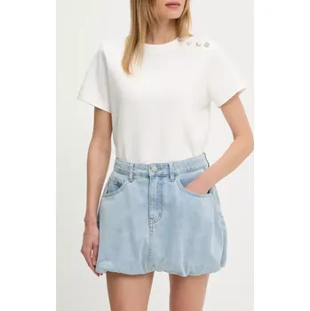 Dámská sukně Bavlněná džínová sukně Answear.LAB modrá barva, mini, áčková rd3109.fos 55X, vel. XL