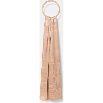 Šála Hedvábná šála Furla dámská, béžová barva, hladká, WT00094.BX3859.CX0004401 80X, vel. ONE SIZE