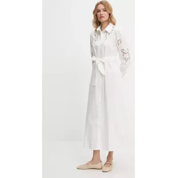 Dámské šaty Bavlněné šaty Answear.LAB v3415.flk béžová 01X, vel. S