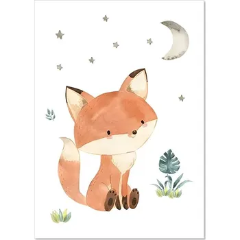 Plakát Boho zvířecí dětské obrázky na plátno | dětské plakáty - 6 , 30 x 40 cm bez rámu