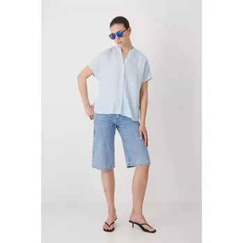 Dámská halenka Lněná halenka Medicine modrá barva, hladká RS25.BKD904 05X, vel. L