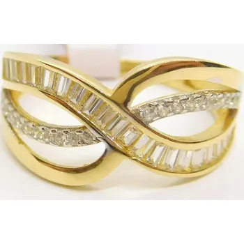 Prsten Klenoty Budín Mohutný dámský zlatý prsten se zirkony 585/2,30gr vel. 55 HK1202 (Klenoty Budín Mohutný dámský zlatý prsten se zirkony 585/2,30gr vel. 55 HK1202)