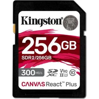 Paměťová karta Kingston SDHC UHS-II 256 GB SDR2/256GB Kingston paměťová karta 256GB Canvas React Plus SDXC UHS-II 300R/260W U3 V90 for Full HD/4K/8K
