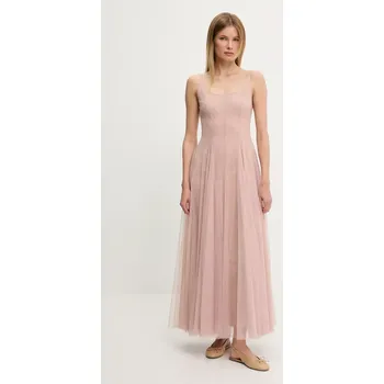 Dámské šaty Šaty Answear.LAB béžová barva, maxi 606589.flk 02X, vel. L