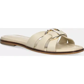 Dámské pantofle Kožené pantofle Twinset dámské, béžová barva, 251TGT090 251TGT090.11640 01X, EUR 37