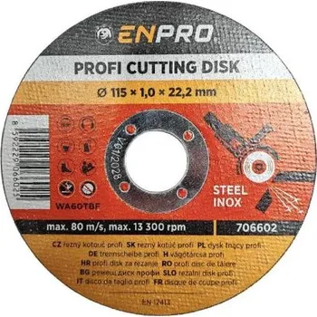 Řezný kotouč Kotouč na kov řezný PROFI, Ø 115 x 1 x 22,2 mm, ENPRO