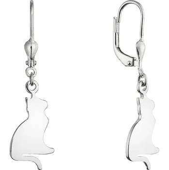 Náušnice Stříbrné náušnice kočky 61129