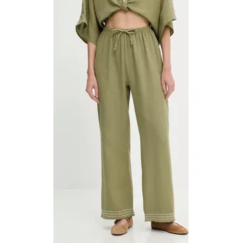 Dámské kalhoty Bavlněné kalhoty Answear.LAB dámské, zelená barva, high waist P28.3506.tos 91X, vel. S