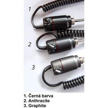 Radiátor Olsen Spa - Topná tyč PATRONA s termostatem - Anthracite, 900 W
