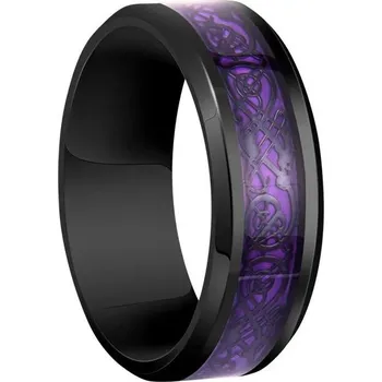 Prsten Ocelový keltský prsten pro muže | pánský šperk - Černá fialová , 8