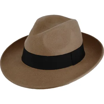 Klobouk Fiebig - Headwear since 1903 Béžový klobouk plstěný - béžový s černou stuhou - Bogart Velikost: 59 cm (L)