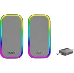 Marvo reproduktory HAVOC 20GY, 6W, šedé, podsvícené Šedá