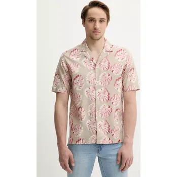 Pánská košile Lněná košile Marc O'Polo pánská, béžová barva, regular, 524736941062 80X, vel. XL