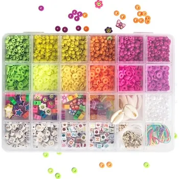 Dětské navlékací korálky dp Craft Plastové a gumové korálky v plastové krabičce (1930ks)