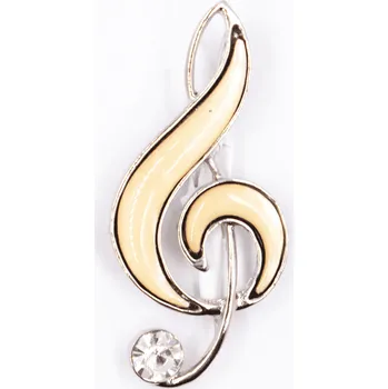 Brož Milujeme Kameny Perleť - houslový klíč - brož PB4 513756