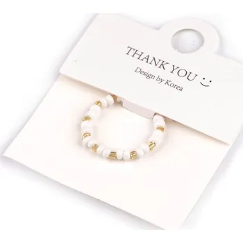 Prsten Prsten pružný z korálků - 1 bílá