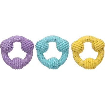 Hračka pro psa Hračka FLAMINGO latex - Freckles kruh (S) 10x10x4cm (MIX BAREV)