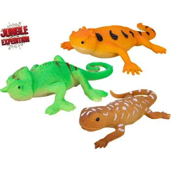 Figurka Jungle Expedition ještěrka strečová 14cm měnící barvu 3druhy