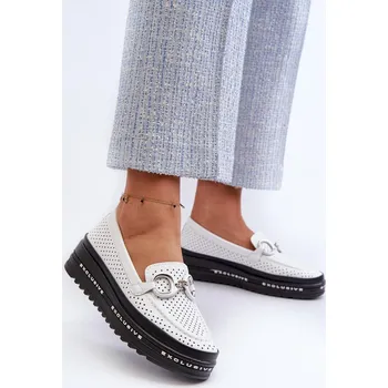 Dámské mokasíny Dámské mokasíny LR750 / 197161 Bílá s černou - S.Barski bílá-černá 39