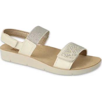 Dívčí sandály Sandály Befado Clip 068Y001 smetanové/stříbrné s koženou stélkou velikost: 33