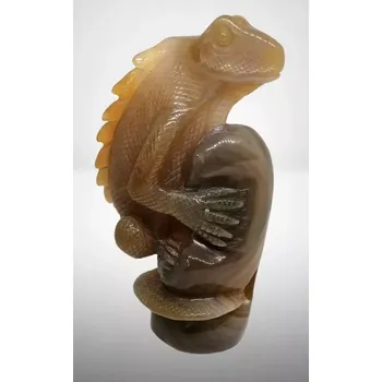 Achátový leguán v AA kvalitě, exkluzivní kus, 390 g (úžasně barevně laděný)