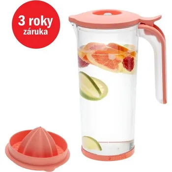 Dóza na potraviny Status 179502 vakuový džbán Tritan 1 l lososový s lisem na citrusy