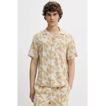 Pánská košile Košile Solid pánská, béžová barva, regular, s klasickým límcem, 21108488 01X, vel. M