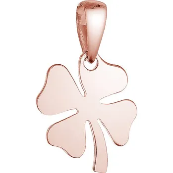 Přívěsek Pozlacený stříbrný přívěsek čtyřlístek lesklý 64094 rose gold