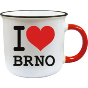 Hrnek Love Brno - bílý-černý