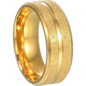 Prsten Široký pánský ocelový prsten | pánský šperk - Zlato , 7