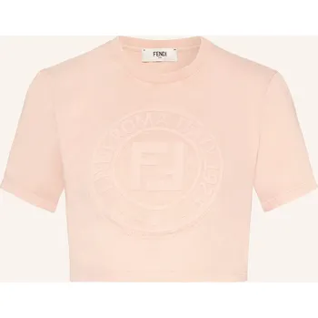 Fendi Dámské Cropped Tričko, světle růžová, 34