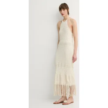 Dámské šaty Šaty Nanushka NEIVA béžová barva, maxi, přiléhavé, NW25SSDR27005 01X, vel. M