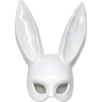 Karnevalová maska Černobílá králičí maska s dlouhýma ušima na halloween | party doplňky - Styl1