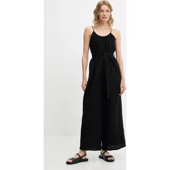 Dámský overall Bavlněná kombinéza Answear.LAB černá barva, s kulatým výstřihem ps8638.fos 99X, vel. L