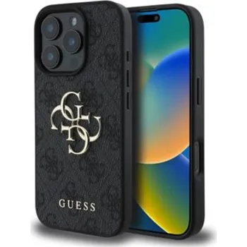 Telefonní příslušenství Guess PU 4G Metal Logo Zadní Kryt pro iPhone 16 Pro Grey Prémiový zadní kryt Guess PU 4G Metal Logo se vyznačuje elegantním, charakteristickým 4G vzorem, doplněným o logo GUESS. Kryt je vyrobený z le