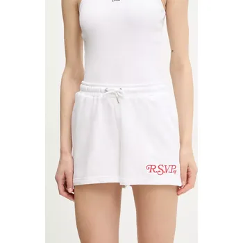 Dámské kraťasy Kraťasy Fila Louches dámské, bílá barva, s aplikací, high waist, FAW1032 00X, vel. M