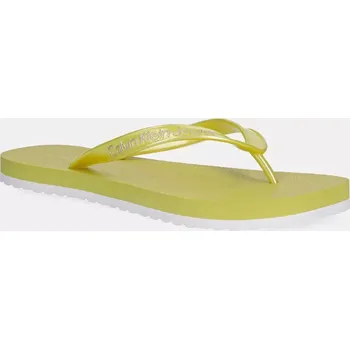 Dámské žabky Žabky Calvin Klein Jeans THONG+ TPU METALLIC dámské, zelená barva, na plochém podpatku, YW0YW01720 71X, EUR 41