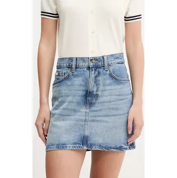 Dámská sukně Džínová sukně Guess Jeans modrá barva, mini, pouzdrová, W5GD0Q D5M4A W5GD0Q.D5M4A 55J, vel. 25