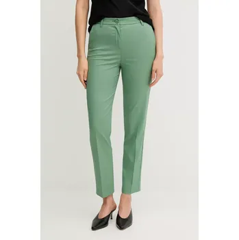 Dámské kalhoty Kalhoty United Colors of Benetton dámské, zelená barva, střih cigarette, high waist, 40FADF08U 77X, vel. 36